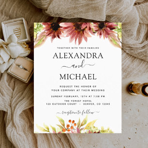 Budget Sunflower Burgundy Country Weddenschap
