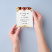 Budget Sunflower Burgundy Country Weddenschap Flyer (Hand)