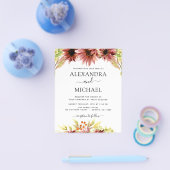 Budget Sunflower Burgundy Country Weddenschap Flyer (Enkel)