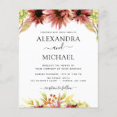 Budget Sunflower Burgundy Country Weddenschap Flyer (Voorkant)