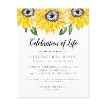 Budget Sunflower Celebration of Life Funeral