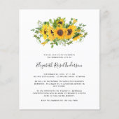 Budget Sunflower Celebration of Life Invitation (Voorkant)