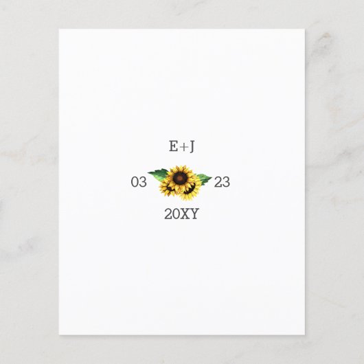 Budget Sunflower Country Weddenschap (Achterkant)