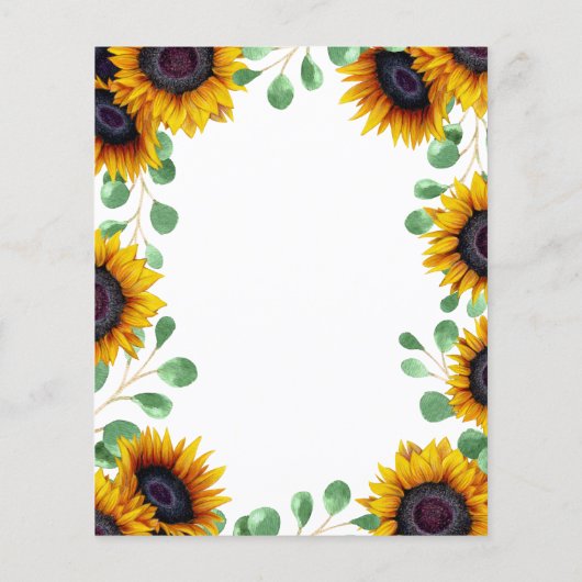 Budget sunflower eucalyptus bruiloft-uitnodiging (Achterkant)