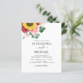 Budget Sunflower Eucalyptus Country Weddenschap (Staand voorkant)