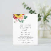 Budget Sunflower Eucalyptus Country Weddenschap (Staand voorkant)