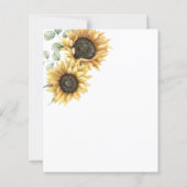 Budget Sunflower Eucalyptus Floral Wedding Invite (Achterkant)