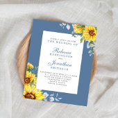 Budget Sunflower Eucalyptus Floral Wedding Invite