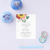 Budget Sunflower Eucalyptus Foto Country Weddensch Flyer (Enkel)