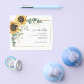 Budget Sunflower Eucalyptus Greenery Save the Date Flyer (Enkel)