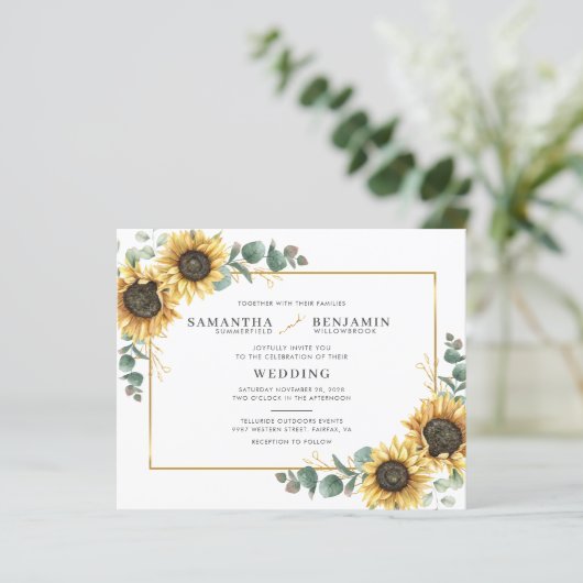 Budget Sunflower Eucalyptus Greenery Wedding (Staand voorkant)