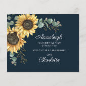 Budget Sunflower Eucalyptus is mijn Bridesmaid (Achterkant)