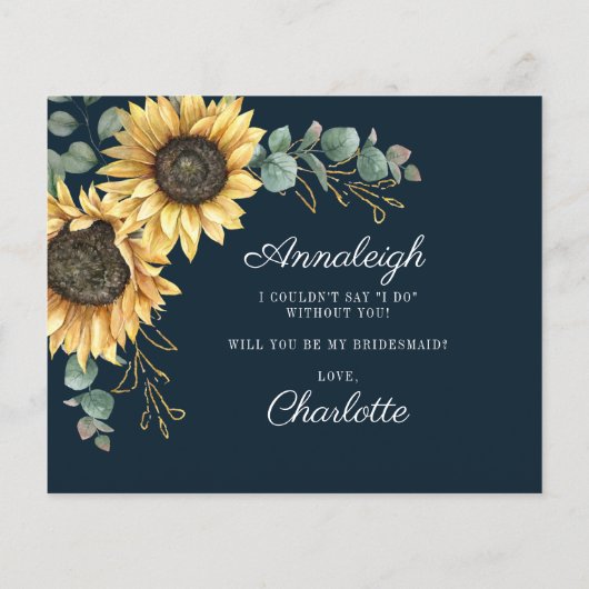 Budget Sunflower Eucalyptus is mijn Bridesmaid (Achterkant)