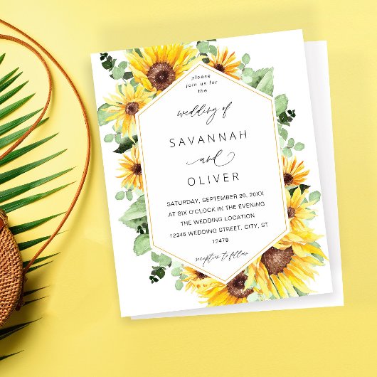 Budget Sunflower & Eucalyptus MOD Floral Wedding W
