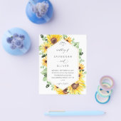 Budget Sunflower & Eucalyptus MOD Wedding W Flyer (Enkel)