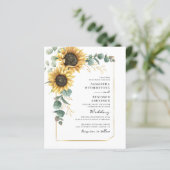 Budget Sunflower Eucalyptus QR Code Weddenschap Ui (Staand voorkant)