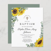 Budget Sunflower Eucalyptus Religieuze Baptisme (Voorkant / Achterkant)