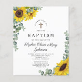 Budget Sunflower Eucalyptus Religieuze Baptisme (Voorkant)