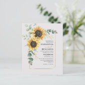 Budget Sunflower Eucalyptus Weddenschap (Staand voorkant)