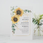 Budget Sunflower Eucalyptus Weddenschap (Staand voorkant)