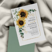 Budget Sunflower Eucalyptus Wedding Invitation