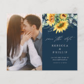 Budget Sunflower Eucalyptus Wedding Save the Date (Voorkant)