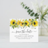 Budget Sunflower Floral Fall Wedding Save the Date (Staand voorkant)
