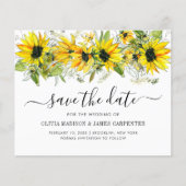 Budget Sunflower Floral Fall Wedding Save the Date (Voorkant)