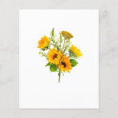 Budget Sunflower Floral Rustic Wedding Invitation (Achterkant)
