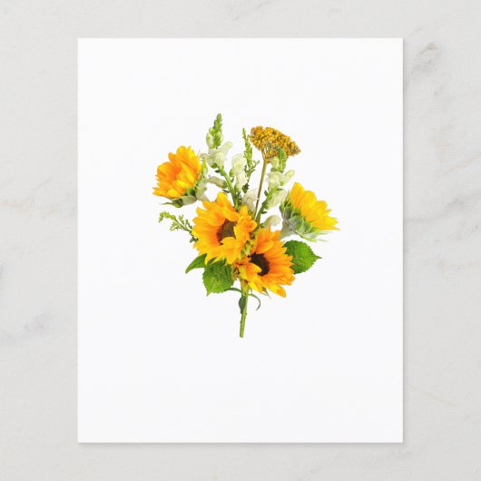 Budget Sunflower Floral Rustic Wedding Invitation (Achterkant)