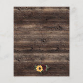 Budget Sunflower Floral Wood Baby shower Invite (Achterkant)