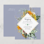 Budget Sunflower Greenery Wedding Invites (Voorkant / Achterkant)