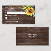 Budget Sunflower, Hout Floral 2SM No Meal RSVP Enc Informatiekaartje (Voorkant / Achterkant)