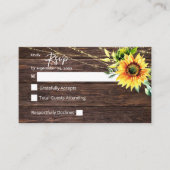 Budget Sunflower, Hout Floral 2SM No Meal RSVP Enc Informatiekaartje (Voorkant)