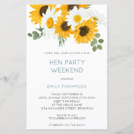 Budget Sunflower Itinerary Weekend Hen Do Uitnodig