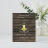 Budget Sunflower Lantern Wedding Invitation (Staand voorkant)