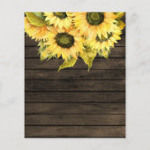 Budget Sunflower Lantern Wedding Invitation (Achterkant)