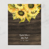 Budget Sunflower Lantern Wedding Invitation (Achterkant)