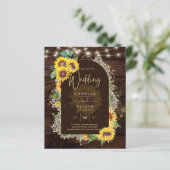 BUDGET Sunflower Lights Lace Wedding INVITE (Staand voorkant)