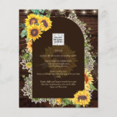 BUDGET Sunflower Lights Lace Wedding INVITE (Achterkant)