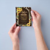 BUDGET Sunflower Lights Lace Wedding INVITE Flyer (Hand)