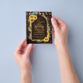 BUDGET Sunflower Lights Lace Wedding INVITE Flyer (Hand)
