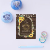 BUDGET Sunflower Lights Lace Wedding INVITE Flyer (Enkel)
