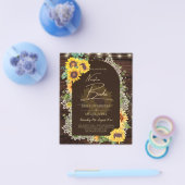 BUDGET Sunflower Lights Lace Wedding INVITE Flyer (Enkel)
