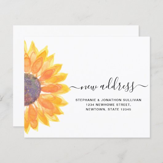 Budget Sunflower New Address Notice Kaart (Voorkant / Achterkant)
