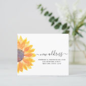 Budget Sunflower New Address Notice Kaart (Staand voorkant)