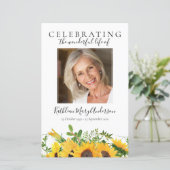 BUDGET Sunflower Photo Memorial Service Programme