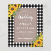 BUDGET Sunflower Pset Weddenschap Uitnodiging (Voorkant)