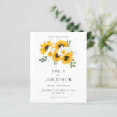 Budget Sunflower QR Code Yellow Save the Date (Staand voorkant)