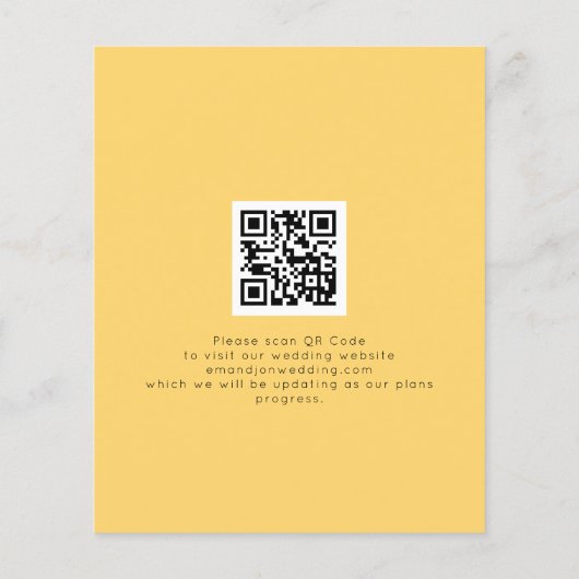 Budget Sunflower QR Code Yellow Save the Date (Achterkant)
